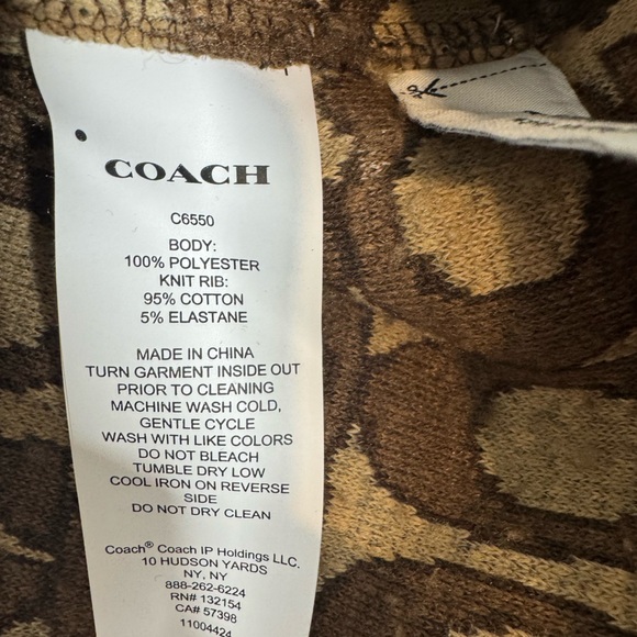 Coach Signature Logo Sherpa Fleece Pullover Sweatshirt Brown Tan Women’s S - Picture 7 of 8